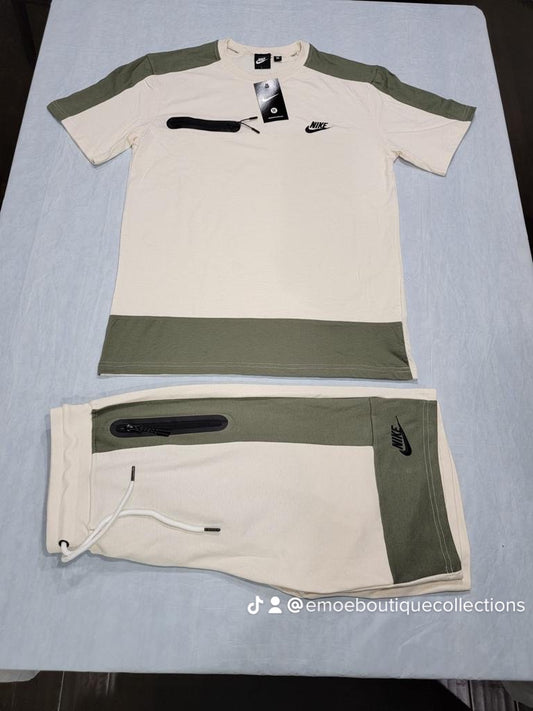 Men's Nike Shorts Set [White|Army Green]